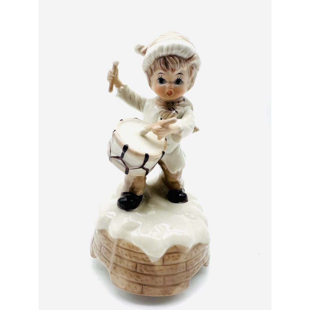 Vintage Prince Products Drummer Boy Rotating Music Box Plays "This Old Man"